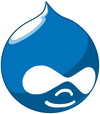 Obr. 1: Logo spoločnosti Drupal <em>(<a href="http://drupal.org/files/druplicon.large_.png" target="_blank">zdroj</a>)</em>