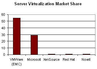 Podiely na trhu virtualizácie za rok 2006