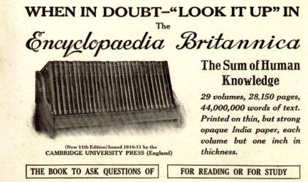 Reklama na Encyclopædiu Britannicu z roku 1913
